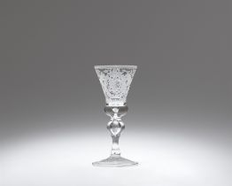 A cut glass goblet monogrammed EBF