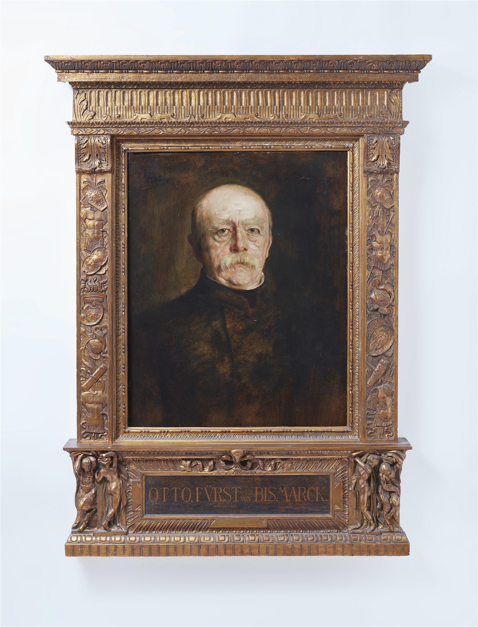 Franz Seraph von Lenbach, Bust portrait of Prince Otto von Bismarck in a richly carved Renaissance-s