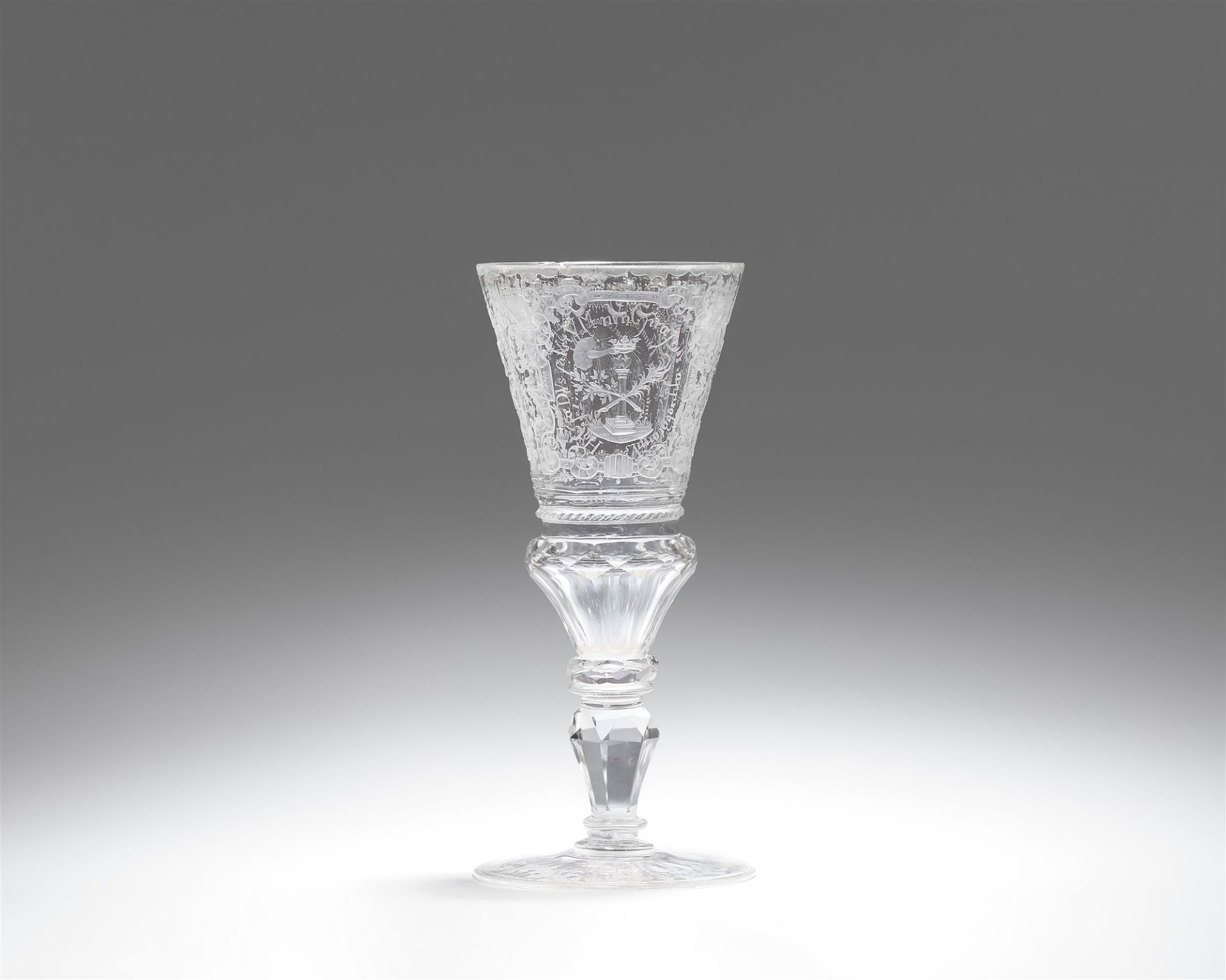 An opulent Silesian cut glass goblet - Image 2 of 2