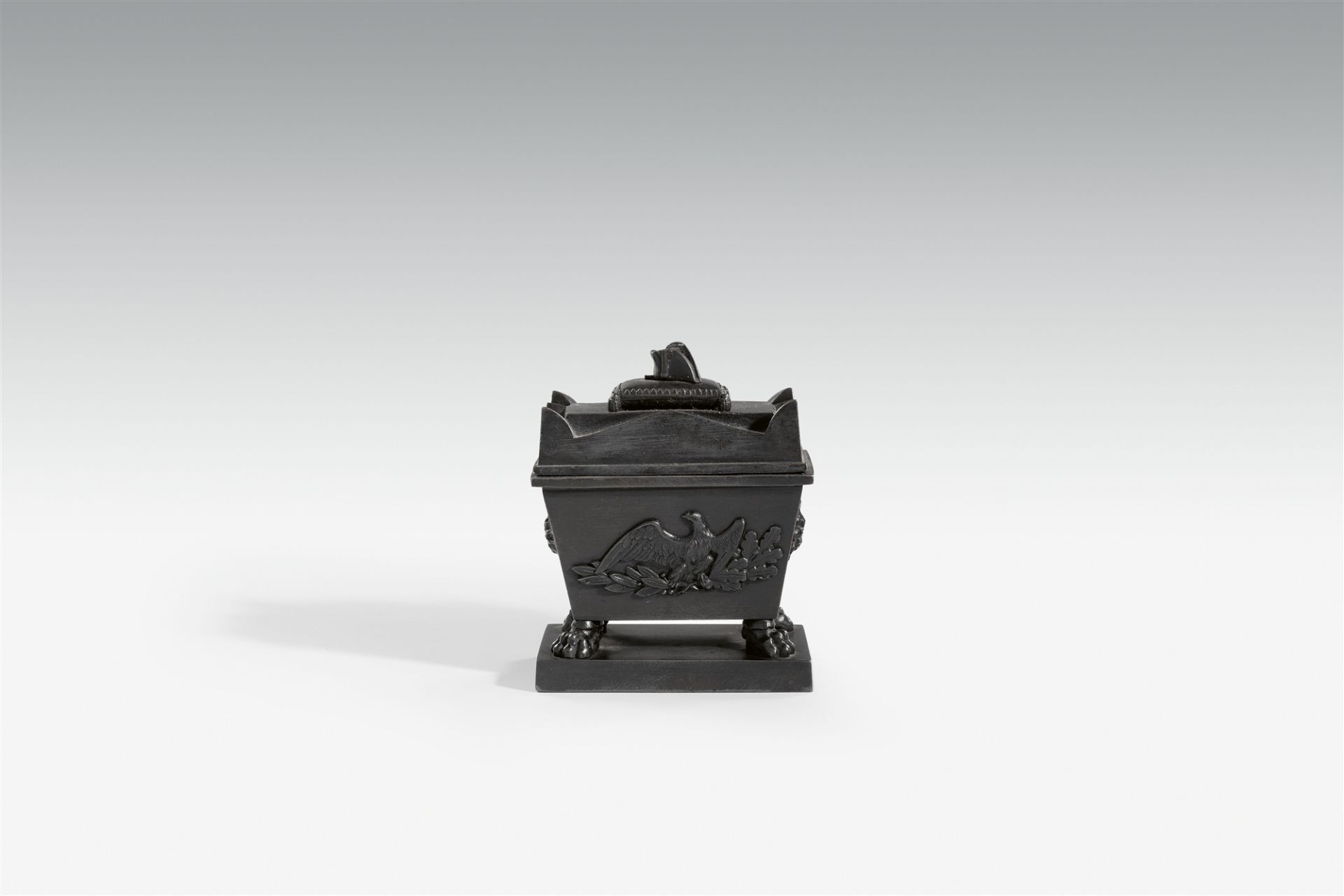 A cast iron writing set formed as the tomb of Napoleon