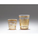 Two Bohemian "zwischengoldglas" beakers