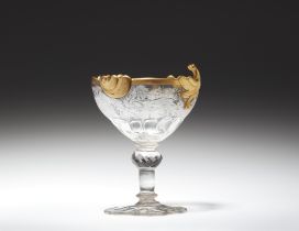 A heraldic glass confit or ambrosia dish