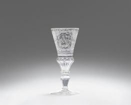 An opulent Silesian cut glass goblet