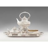 A Berlin silver tea service made for the Duke of Bismarck