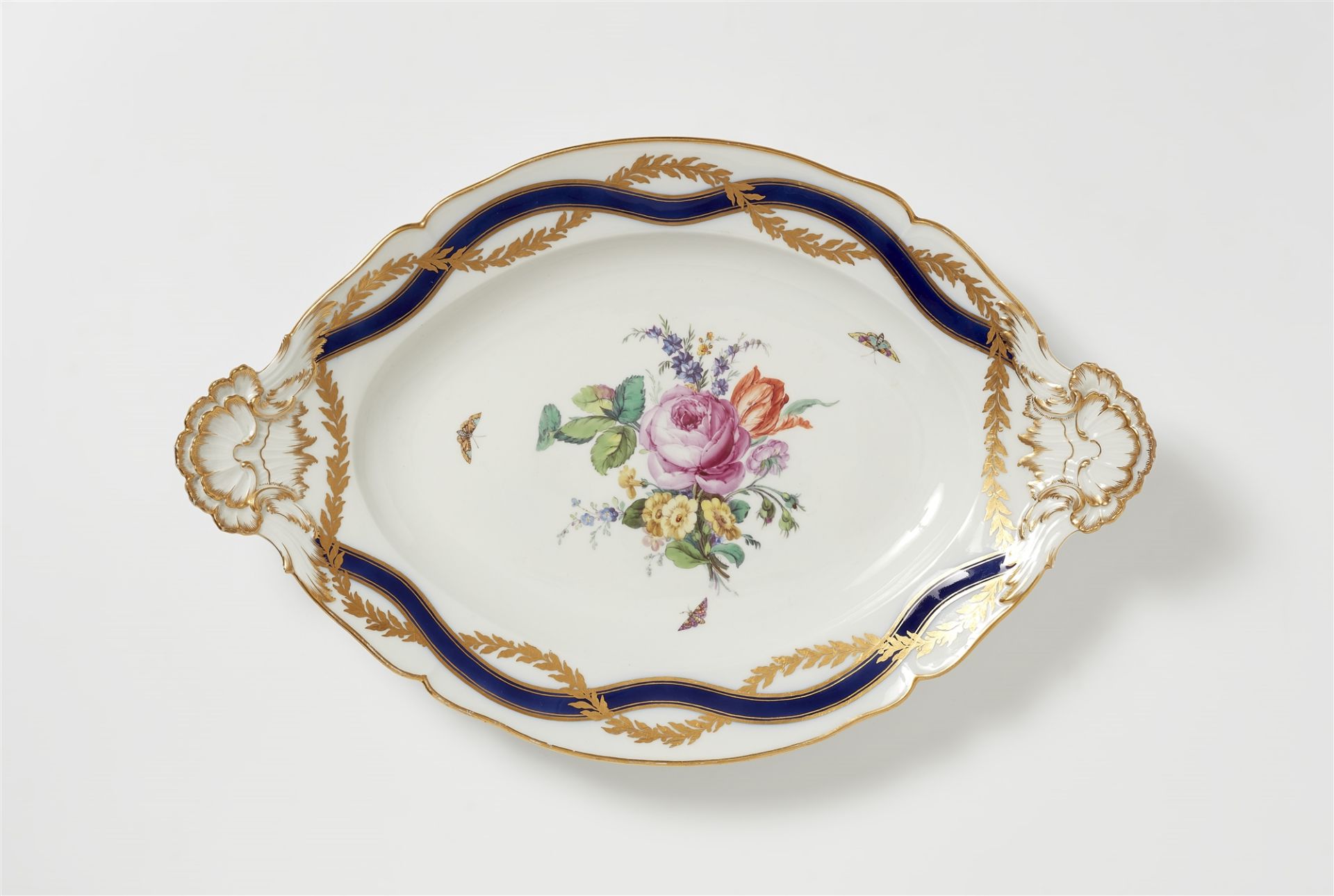 A Berlin KPM porcelain platter from the last dinner service for King Friedrich II