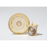 A Royal Vienna porcelain cup "Cephise clipping Cupid's wings"