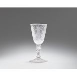 A cut glass goblet commemorating King Friedrich Wilhelm I