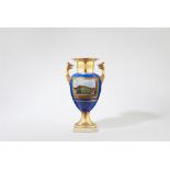 A Berlin KPM porcelain vase with two views in the manner of Eduard Gaertner