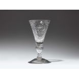 A glass goblet commemorating King Frederik IV of Denmark and Norway