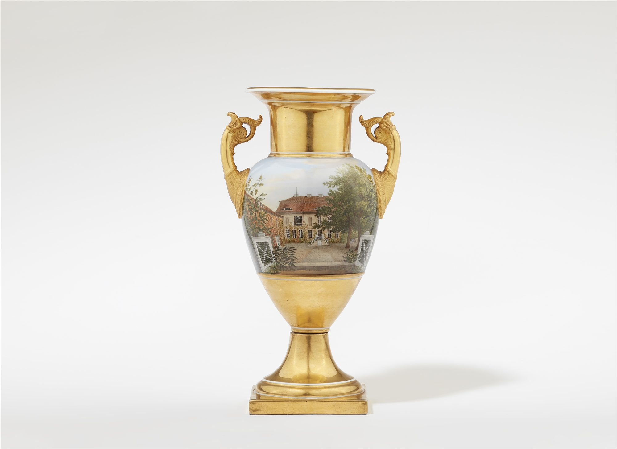 A Berlin KPM porcelain vase with decor in the style of Eduard Gaertner - Image 2 of 2