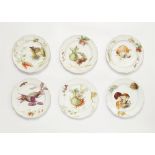 Six Berlin KPM porcelain plates from a dinner service with vegetable motifs in "weichmalerei"