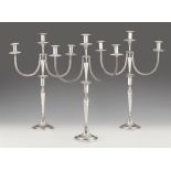 Three Neoclassical Berlin silver candelabra