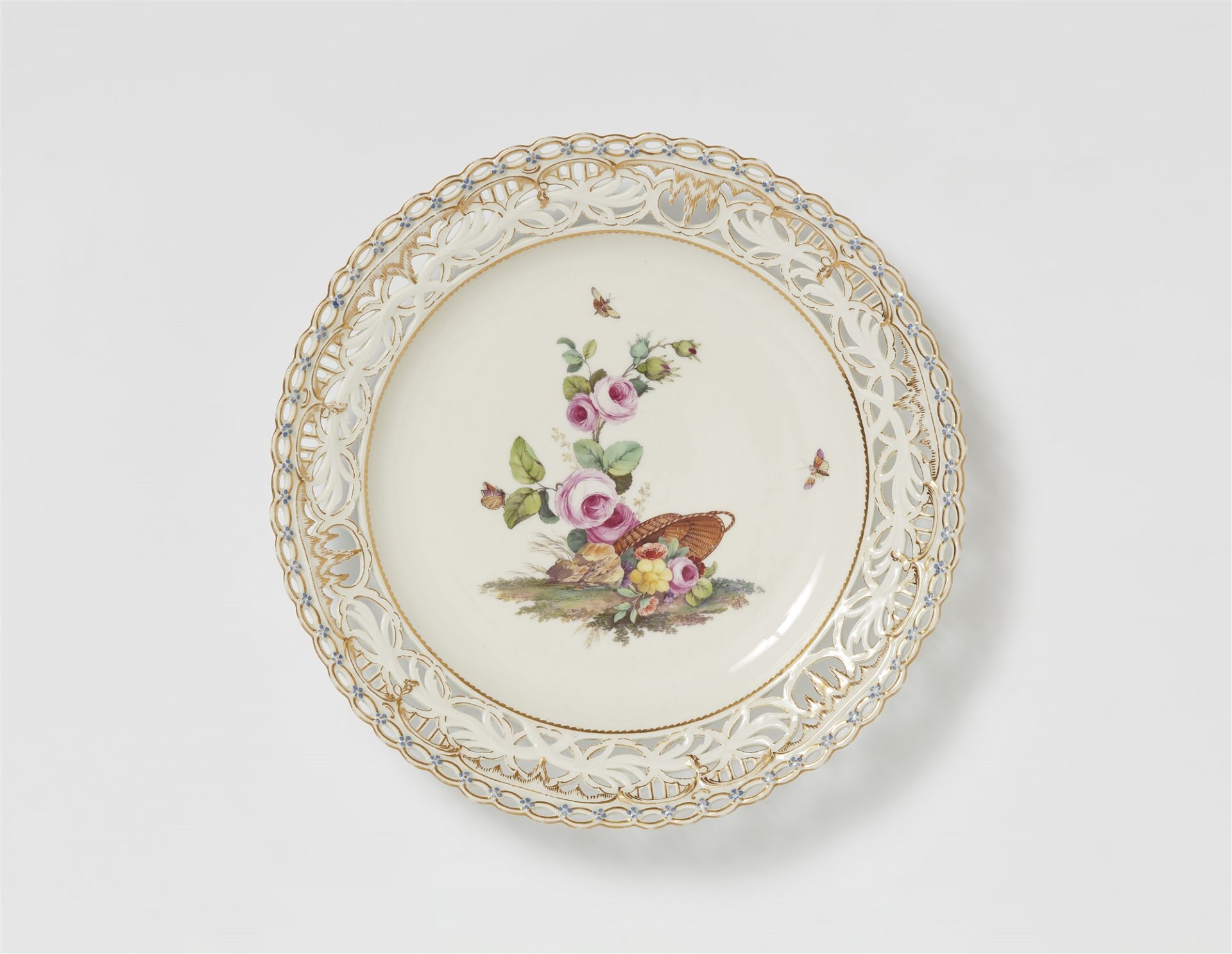 A Berlin KPM porcelain dessert plate from the dinner service for Charlottenburg Palace