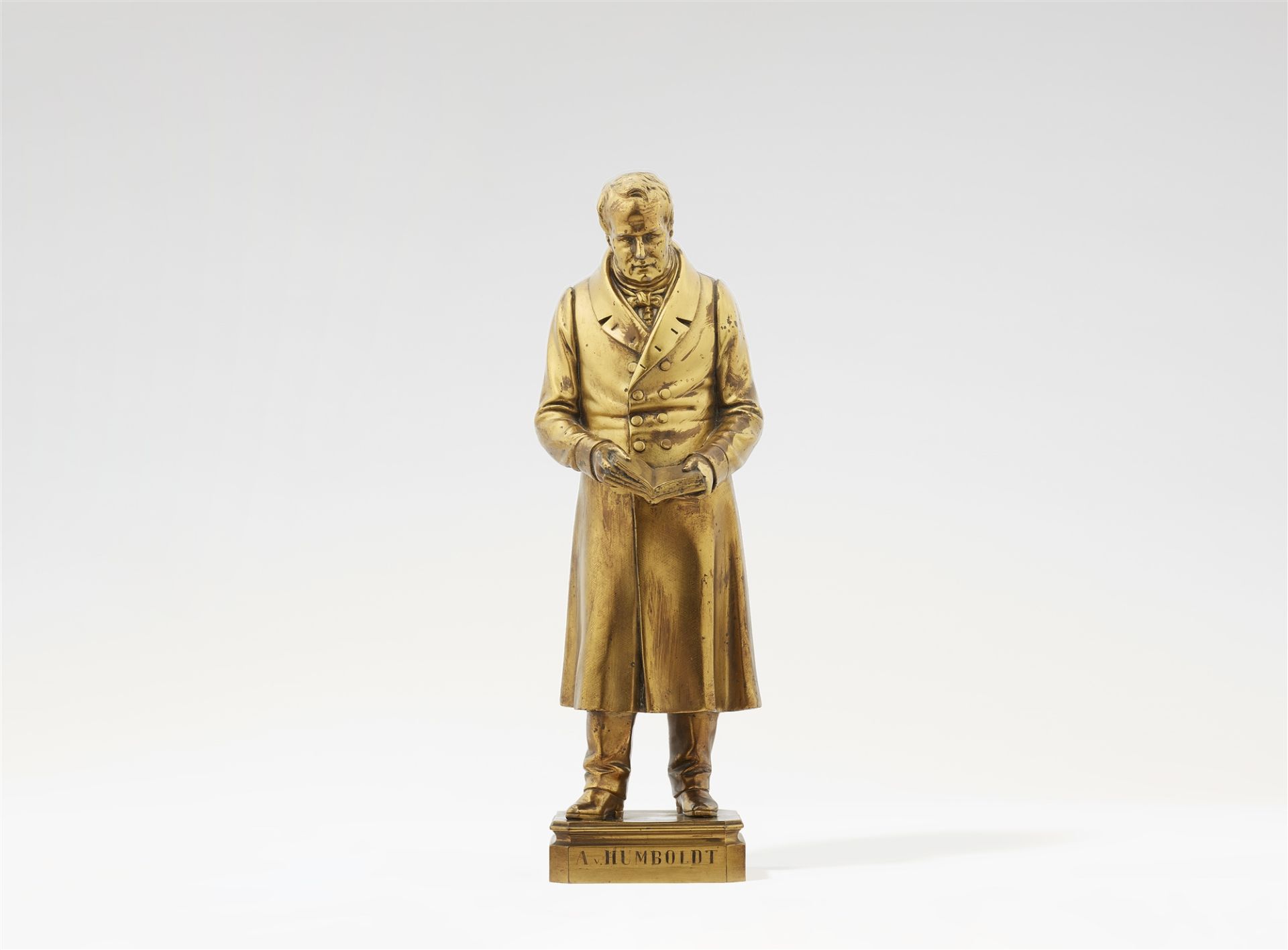 A cast zinc statuette of Alexander von Humboldt