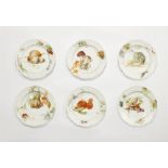 Six Berlin KPM porcelain plates from a dinner service with vegetable motifs in "weichmalerei"