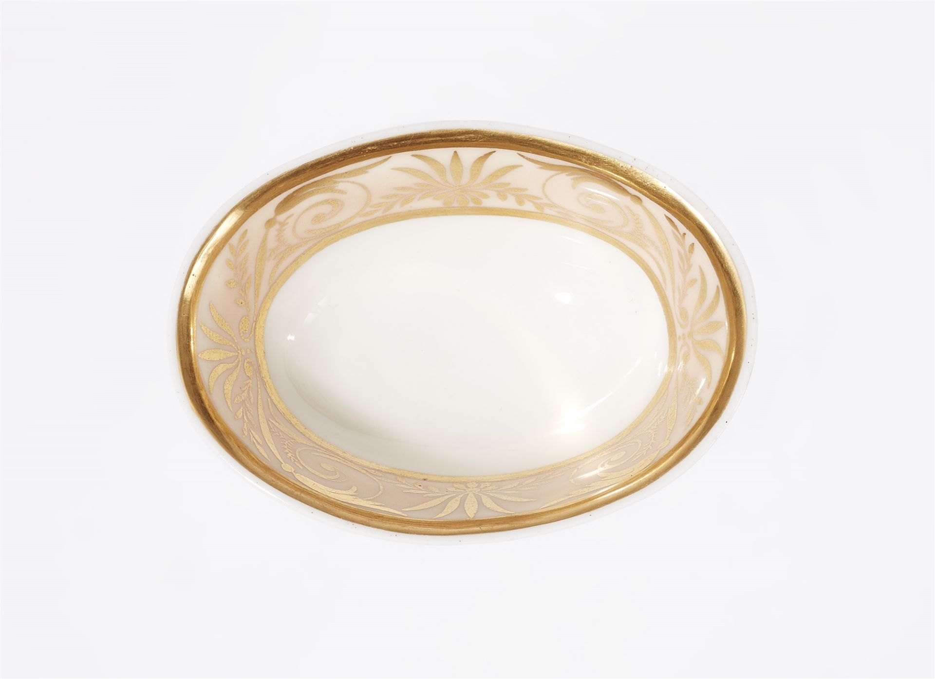 An oval Berlin KPM porcelain salt - Image 2 of 2