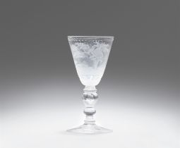 A cut and wheel engraved glass goblet with Ceres