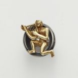 A German silver and 18k gold sculptural "Orpheus" ring.