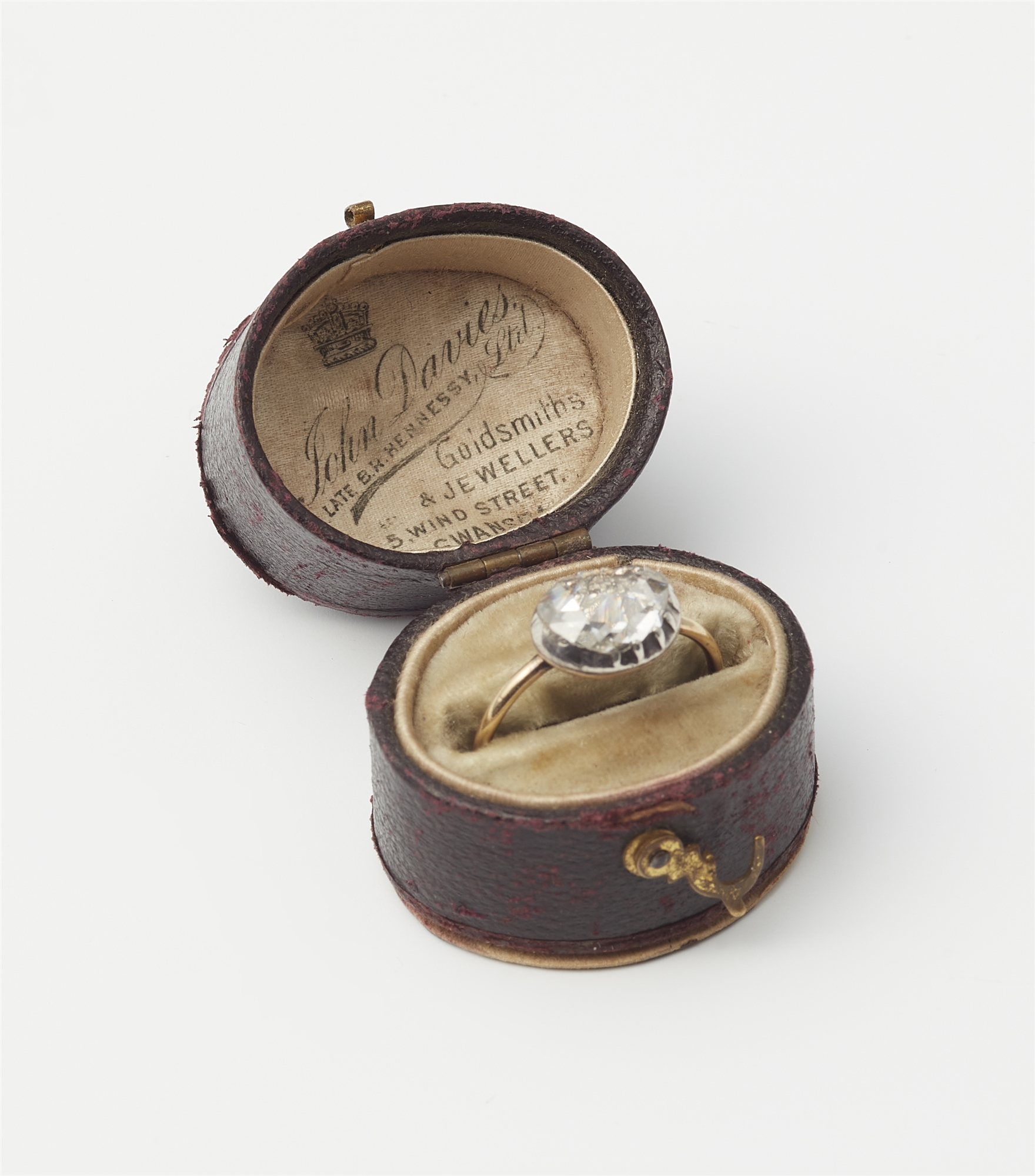 A George III 14k gold silver and rose-cut diamond solitaire ring. - Image 2 of 2