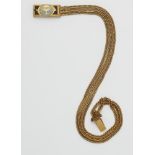 A George III 14k gold and enamel chain necklace.