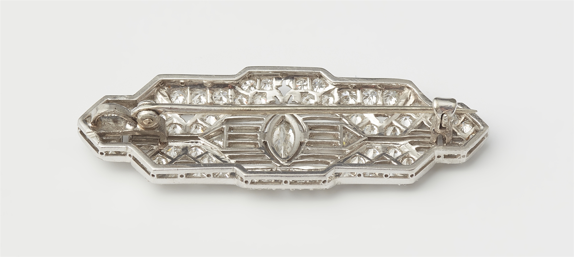 A platinum and diamond Art Déco brooch. - Image 2 of 2