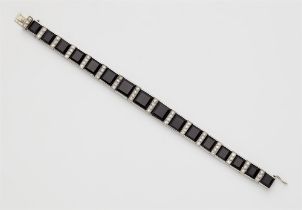 Art Déco-Armband mit Onyx
