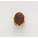 A German 18k gold and carnelian intaglio ring.