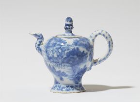 A Frankfurt faience teapot with Chinoiserie decor