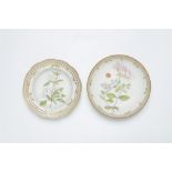 Two Royal Copenhagen porcelain "Flora Danica" round dishes