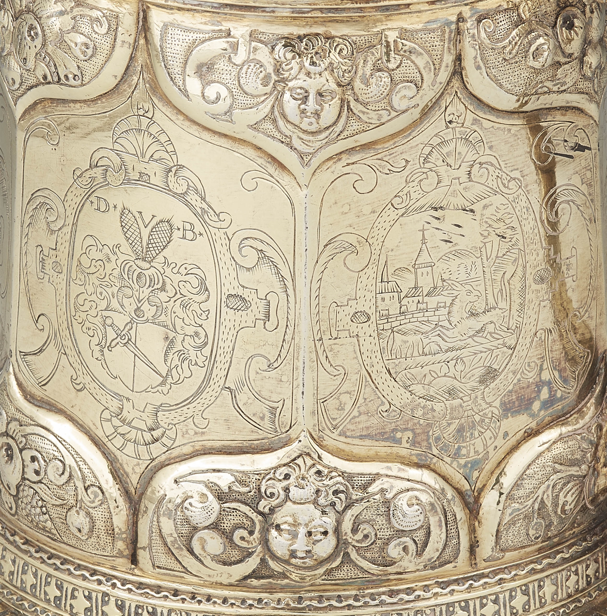 An important Silesian silver gilt tankard - Image 2 of 4