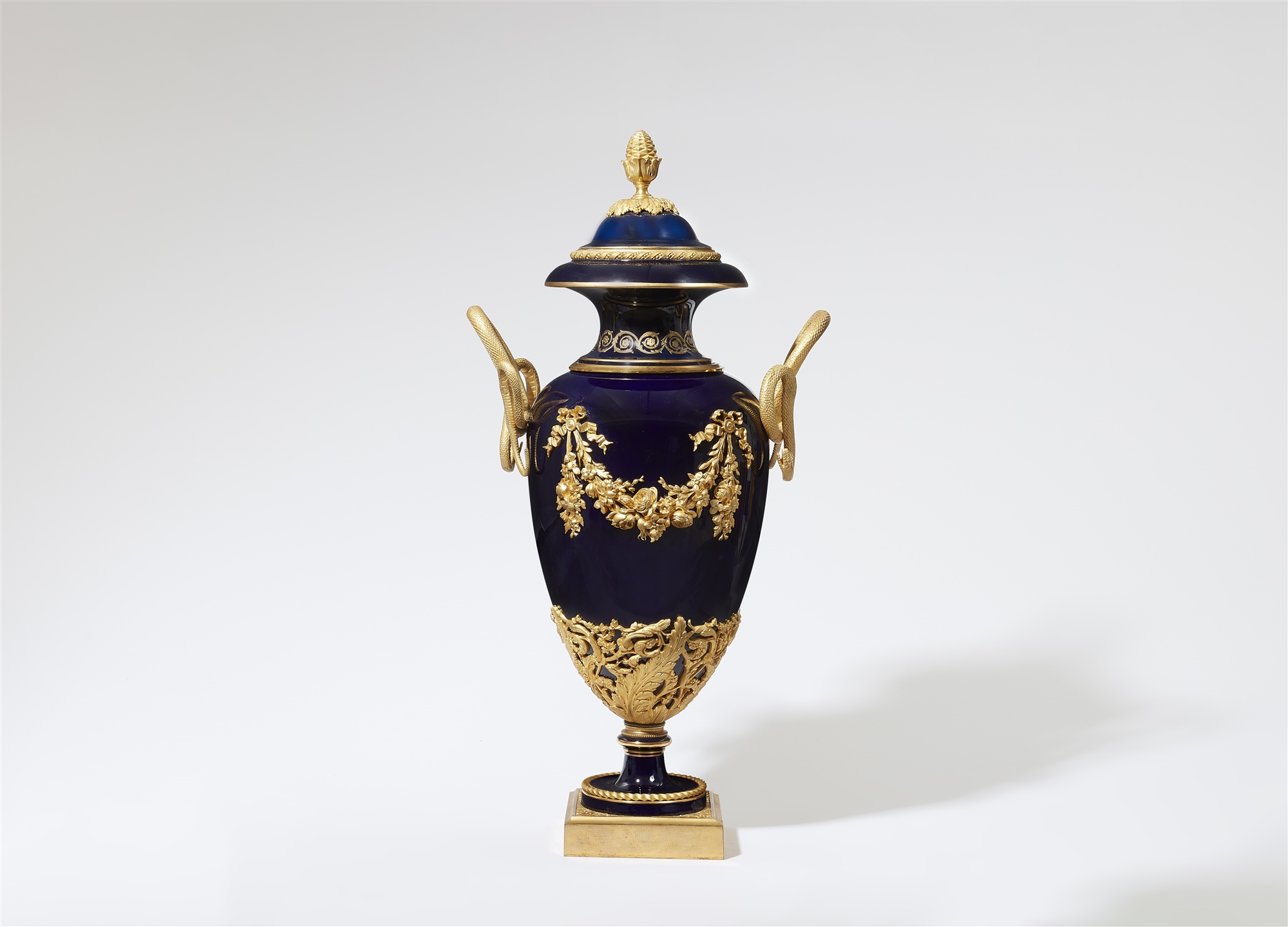 A magnificent heraldic porcelain vase in the manner of Sèvres