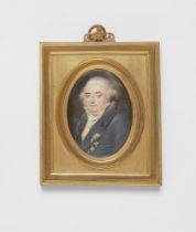 A French portrait miniature of a gentleman decorated with medals