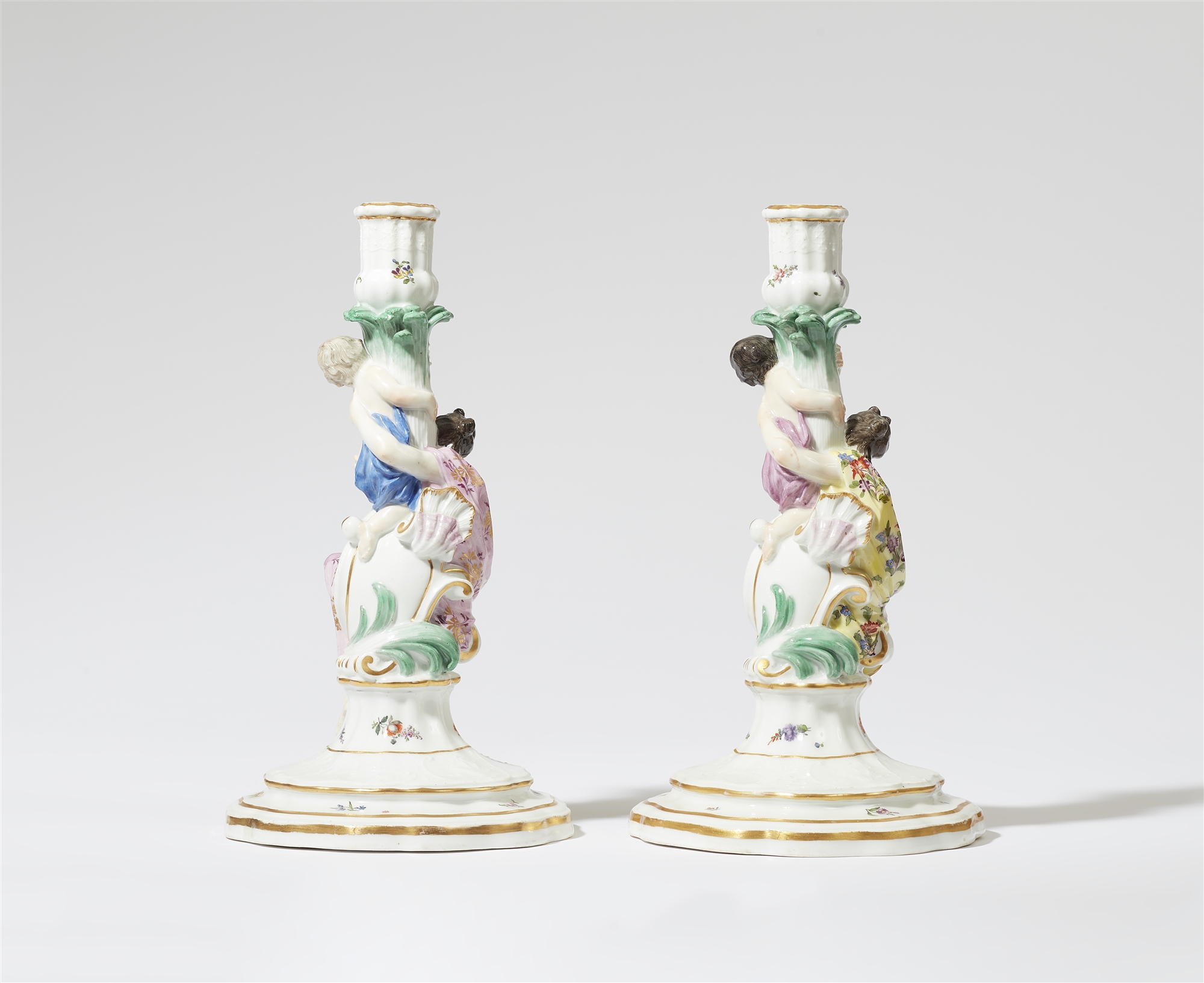 Two figural Meissen porcelain candlesticks - Image 2 of 6