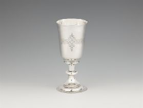 A museum quality Elisabethan silver communion chalice