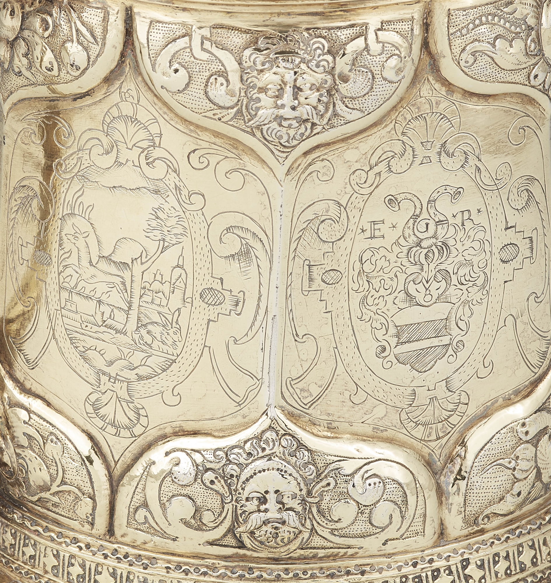 An important Silesian silver gilt tankard - Image 4 of 4