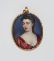 An enamel portrait miniature of Catherine Blount