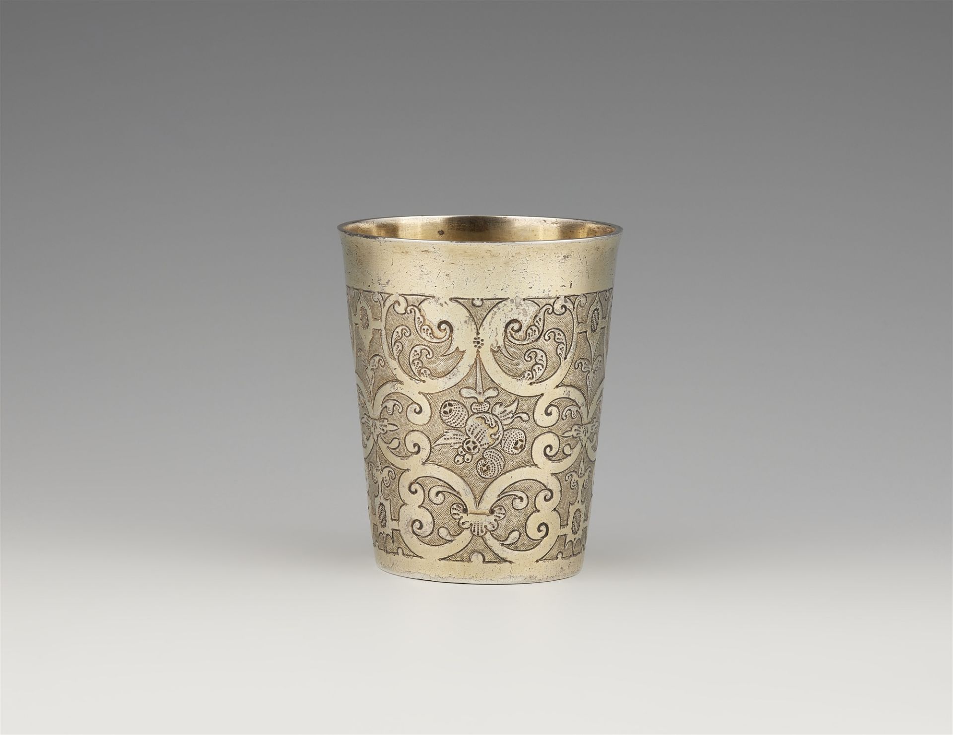 An Augsburg Renaissance silver gilt beaker