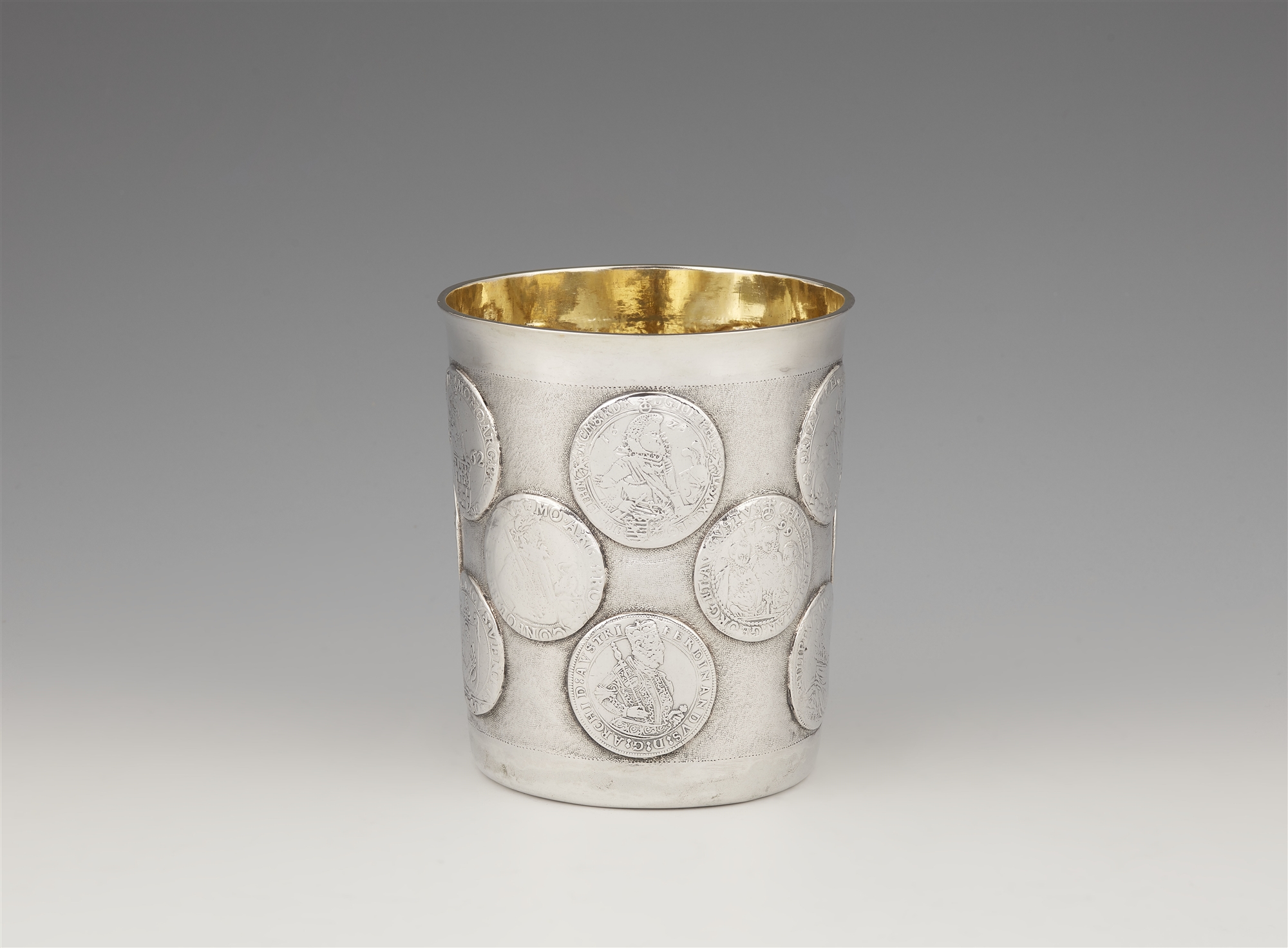 A large Wesel silver coin set beaker - Image 2 of 7
