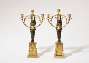 A pair of ormolu candelabra