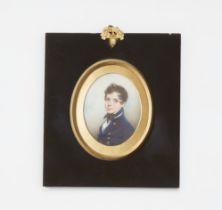 An English portrait miniature of a young navy cadet