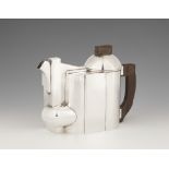 A Constructivist silver teapot