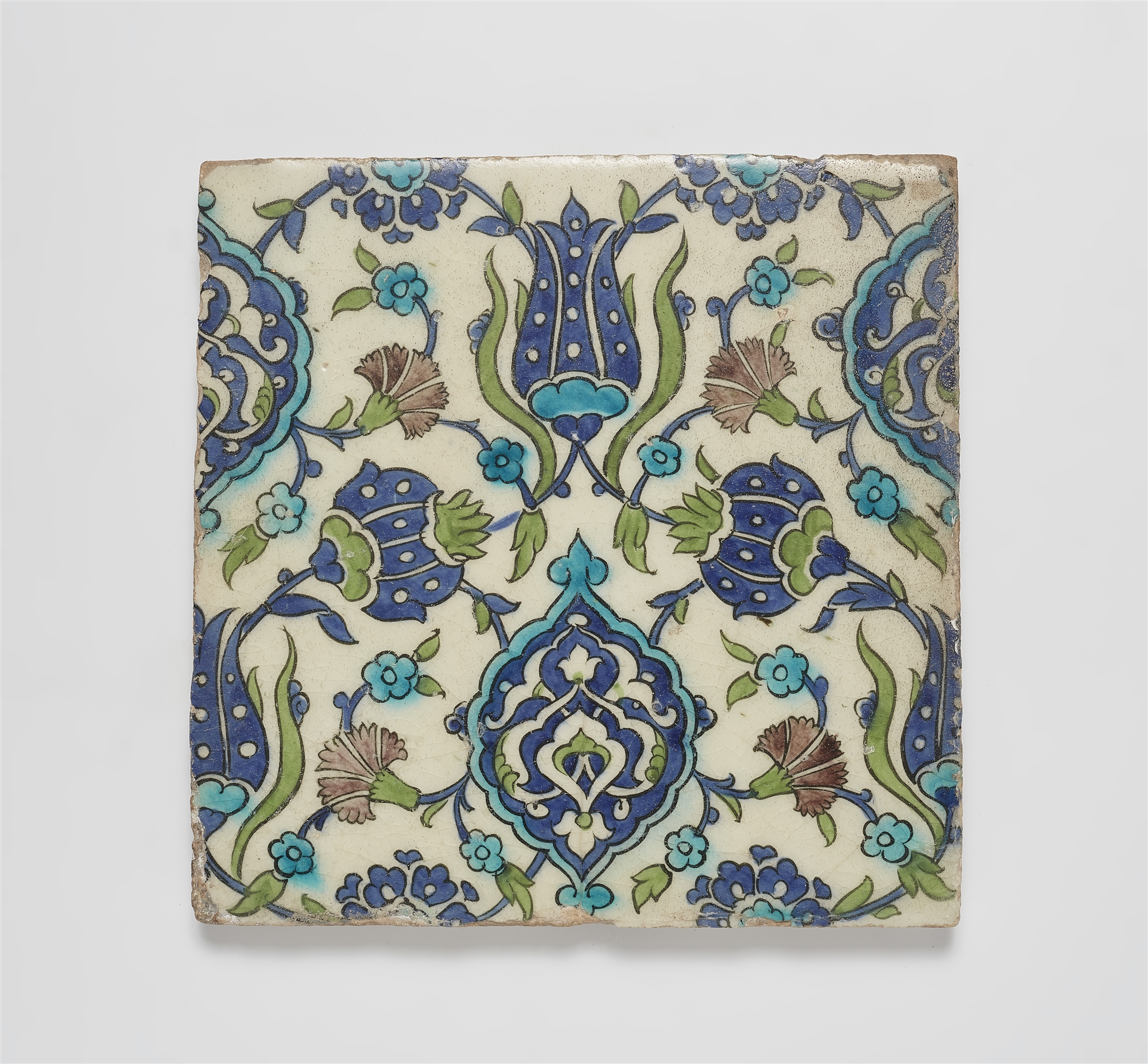 An Ottoman fritware tile
