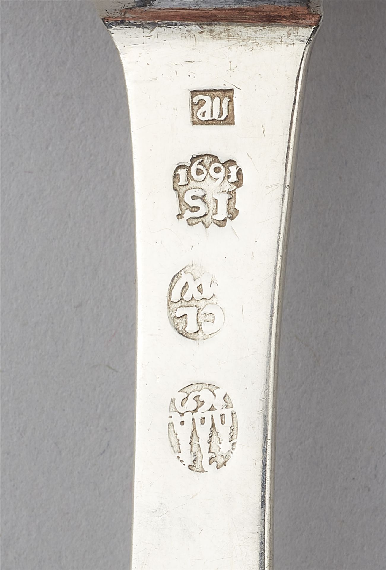 A parcel gilt Copenhagen Baroque silver spoon - Image 3 of 3