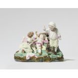 A museum quality Höchst porcelain group "Childhood Idyll"