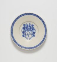 A Delftware faience dish with a possibly Dutch coat of arms