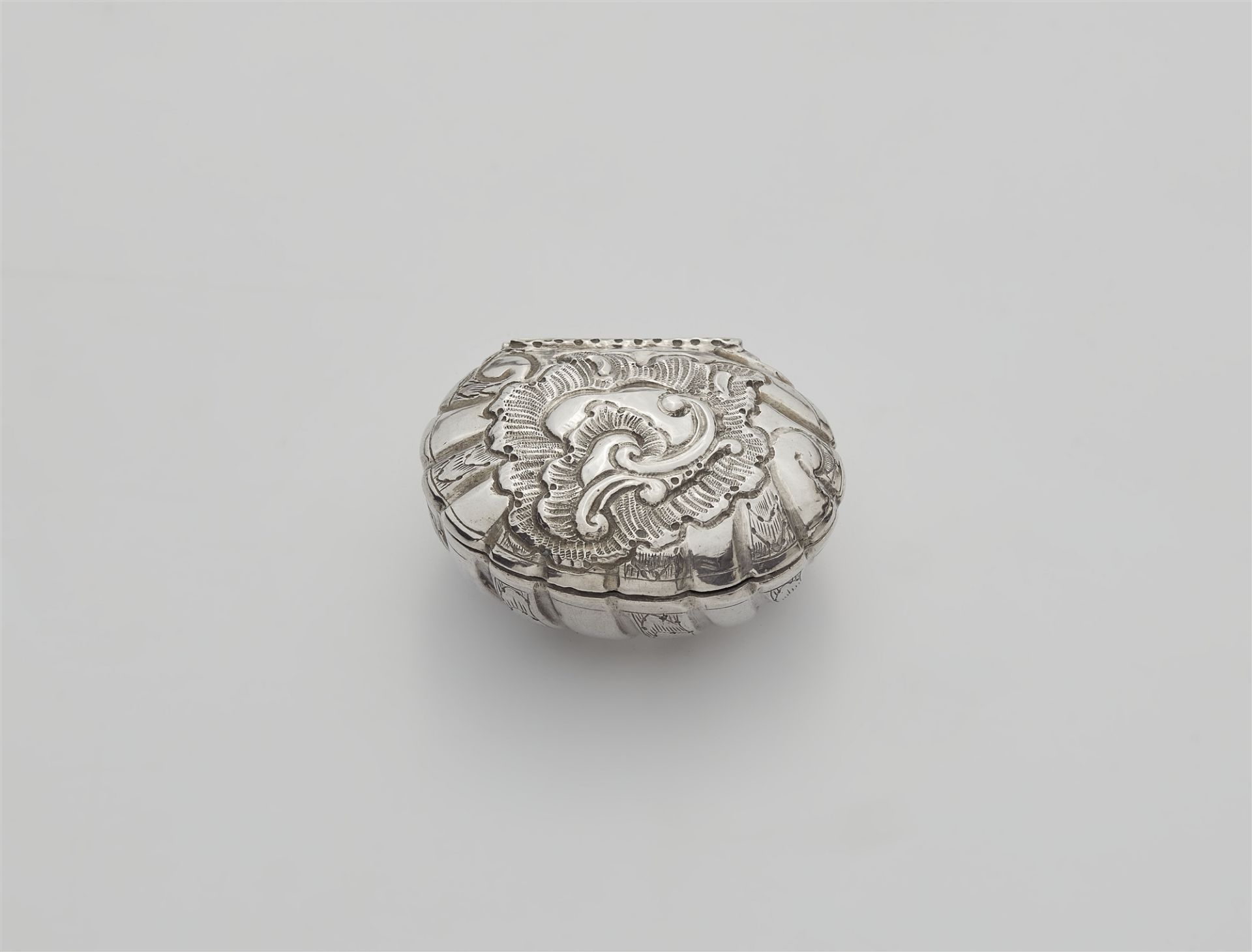 A small Augsburg silver shell dish
