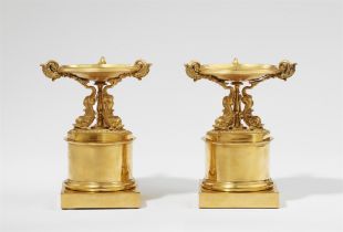 A pair of ormolu table centrepieces