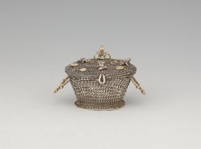 A parcel gilt Renaissance silver miniature basket