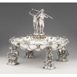 A magnificent Hanau silver hunting centrepiece