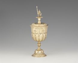 A small Renaissance silver gilt goblet and cover
